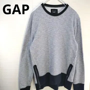 GAP 갭 맨투맨 링거 무지 사이드 지퍼 멜란지 그레이