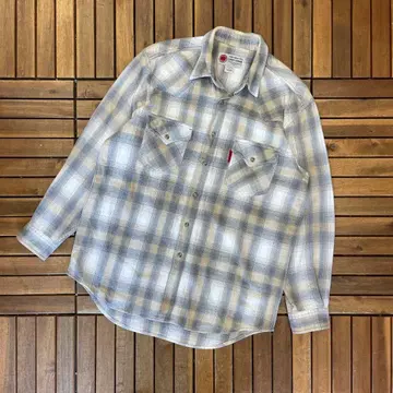 90s LUCKY STRIKE 체크 긴팔 플란넬 웨스턴 셔츠