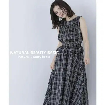 모노톤 체크 원피스 NATURAL BEAUTY BASIC