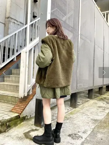 Kastane 퀼팅 자켓 올리브 그린