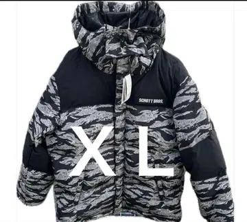 새상품 샷 Schott 다운 자켓 XL 사이즈 블랙 카모플라주