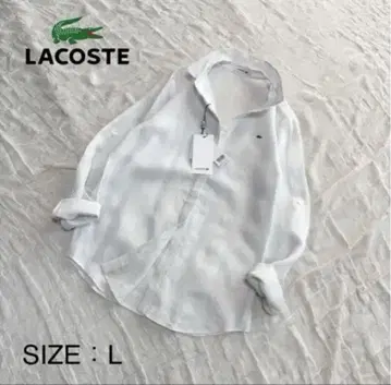 LACOSTE 화이트 긴팔 셔츠 L 사이즈