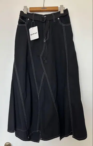 gomme 블랙 롱 스커트