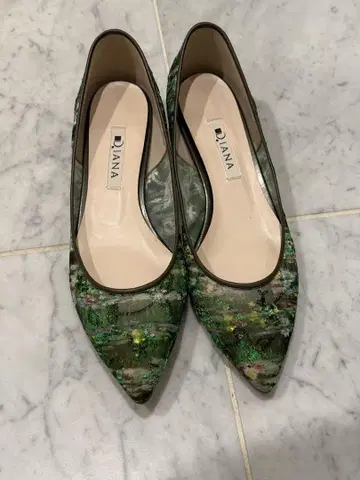 DIANA 회화 시리즈 펌프스 그린 모네의 수련 23cm