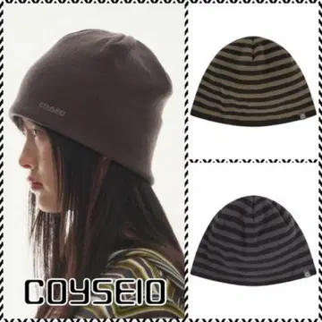 COYSEID 니트 모자 브라운 블랙