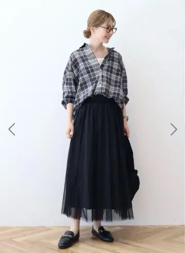 아메리칸 홀릭 튤 개더 스커트 블랙 L