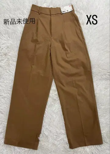 [미사용 새상품] UNIQLO 턱 와이드 팬츠 베이지 XS 사이즈
