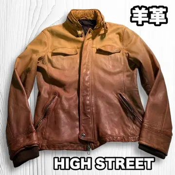양가죽 천연 가죽 가죽 자켓 HIGH STREET 그라데이션 라이더스