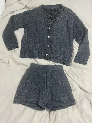 GRL 가디건과 숏팬츠 세트 그레이