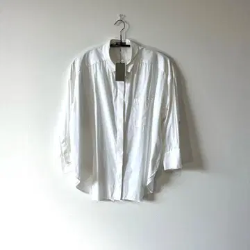 theory luxe 화이트 밴드 카라 셔츠