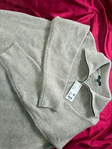 UNIQLO 하프 지퍼 니트 원피스 (XL)