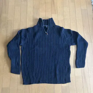 J.CREW 다크 블루 리브 편직 스웨터