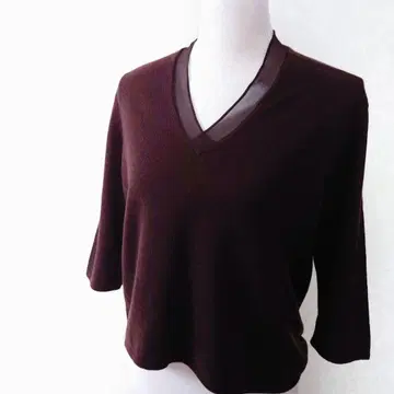 Eric Bompard 캐시미어 실크 니트 V넥 칠부 소매