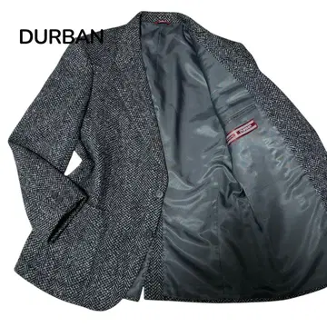 새상품급 DURBAN 테일러드 자켓 트위드 블랙 헤링본 A6