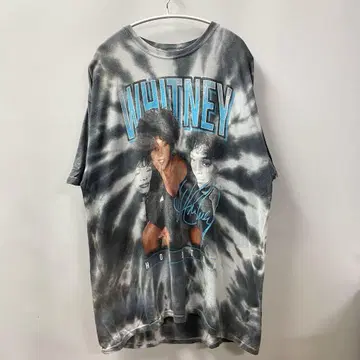휘트니 휴스턴 반팔 T셔츠 타이다이 패턴 XL 사이즈