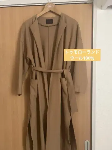 투모로우랜드 롱 코트 울 100%