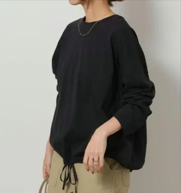 저널 스탠다드 리룸 개더 헴 롱 슬리브 블랙