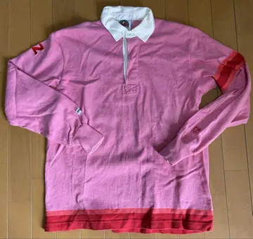 BARBARIAN 핑크 라거 셔츠 M 긴팔 피케 셔츠 오쿠다 타미오