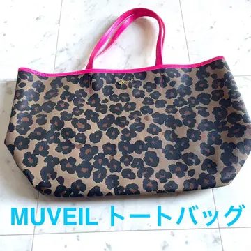 MUVEIL 레오파드 무늬 토트백