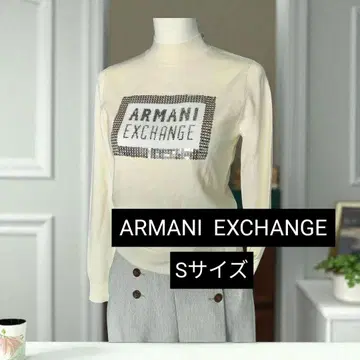 ARMANI EXCHANGE 미사용 택 포함 스팽글 로고 니트 긴팔 S