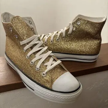 컨버스 올스타 하이컷 스니커즈 골드 글리터 26.5cm