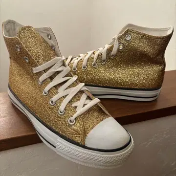 컨버스 올스타 하이컷 스니커즈 골드 글리터 26.5cm