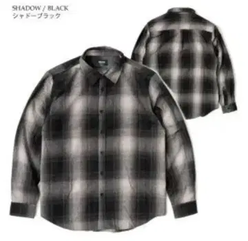 SHAKA WEAR 샤카웨어 체크 무늬 섀도우 블랙 플란넬 셔츠 L