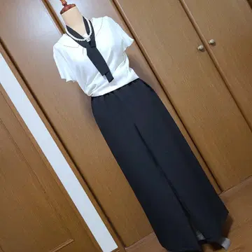 기모노 리메이크 와이드 팬츠 (블랙)