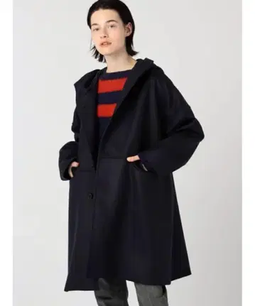 MACPHEE 라이트 멜톤 후디드 코트