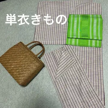[단옷]  체크 격자 무늬 기모노 화학 섬유