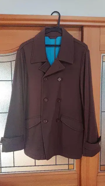 ABAHOUSE 브라운 더블 브레스트 피 코트