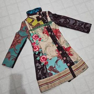 Desigual 패치워크 롱 코트