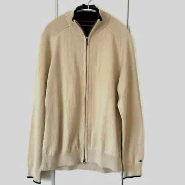 TOMMY HILFIGER 니트 더블 지퍼 베이지 S