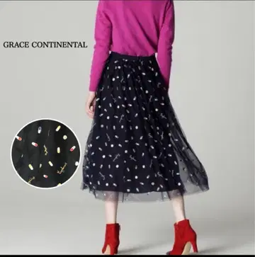 새상품급 GRACE CONTINENTAL 캡슐 샤샤 스커트 46,200엔