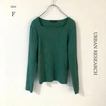[ 어반 리서치 ] 스퀘어 리브 니트 티셔츠 [ F ] 그린