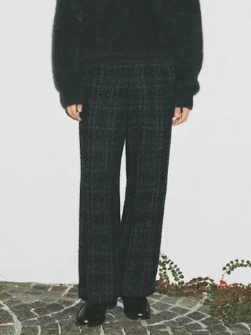 ALPACA SILK TWEED TROUSERS 체크 팬츠 트위드