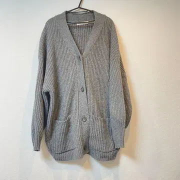 [black by moussy] 그레이 리브 니트 가디건 긴팔