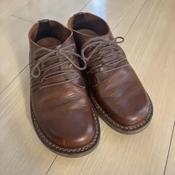 트리픈 브라운 레이스업 가죽 신발