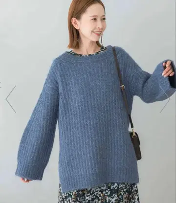 [ SALE ] 미사용 새상품 로쏘 믹스 컬러 로우게이지 니트 긴팔 니트