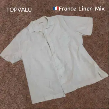 탑밸류 [ L ] 프렌치 린넨 믹스 린넨 셔츠 크림색 봄/여름