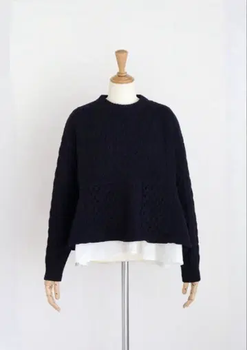 girlish St.cecilia 페플럼 니트, 네이비