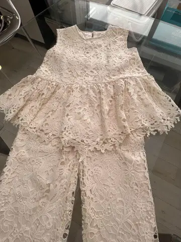 아이보리 레이스 셋업