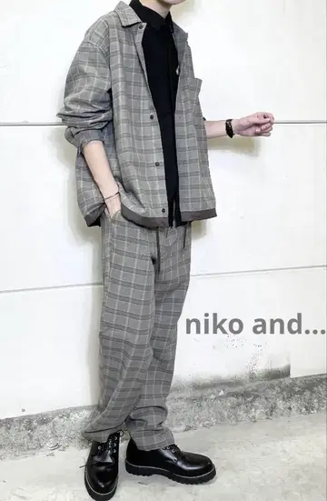 [ 새상품급 ] niko and - 남성용 체크 무늬 셋업 L size