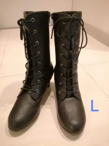 초등학교 졸업식 레이스업 부츠 L