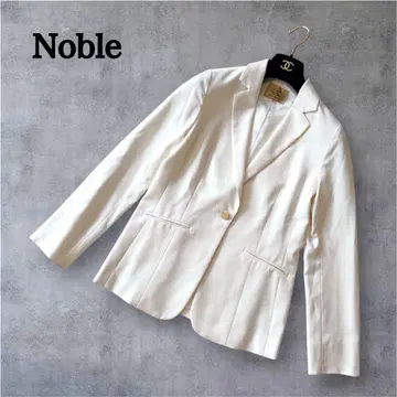 [새상품급] NOBLE 테일러드 자켓 아이보리 골드 버튼 노블 총 안감