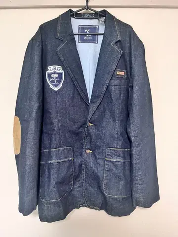 [ 레어 ] LRG 데님 테일러드 자켓 자수 로고 스트릿 캐주얼