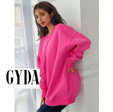 GYDA RAISED BACK 맨투맨 BIG 풀오버 핑크