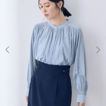 개더 블라우스 YECCA VECCA 블루
