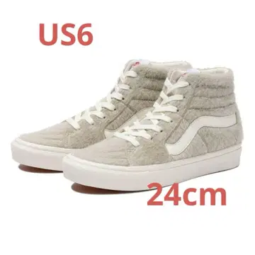 미사용 새상품 VANS 퍼 하이컷 US6 24cm 그레이지