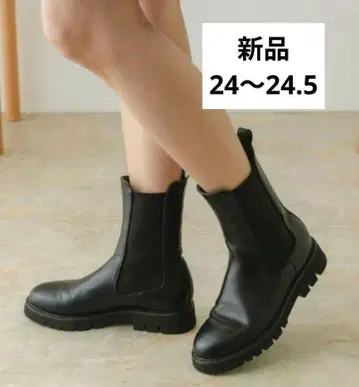 RODESKO 블랙 3.5cm 탱크 밑창 사이드 고어 부츠 새상품 38